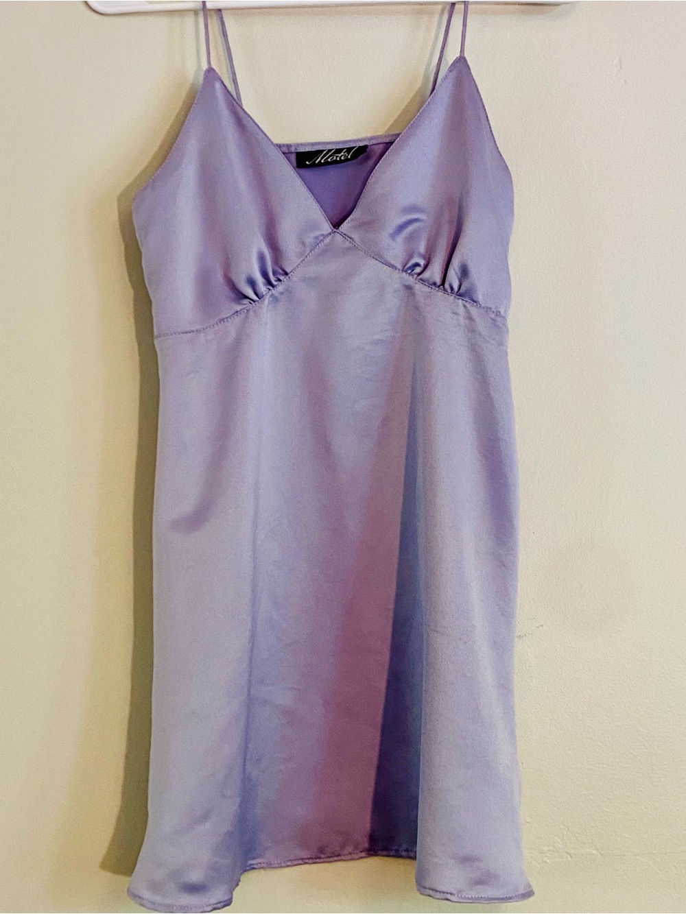 Motel Rocks Lavender Satin Slip Dress with Spaghetti Straps size XS